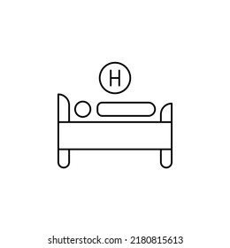 Icono de cama de hospital adecuado para aplicaciones, web u otros