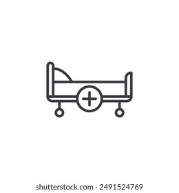 Hospital bed icon symbol design collection