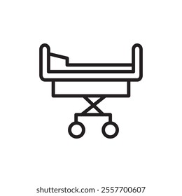 Hospital bed icon Thin line art collection
