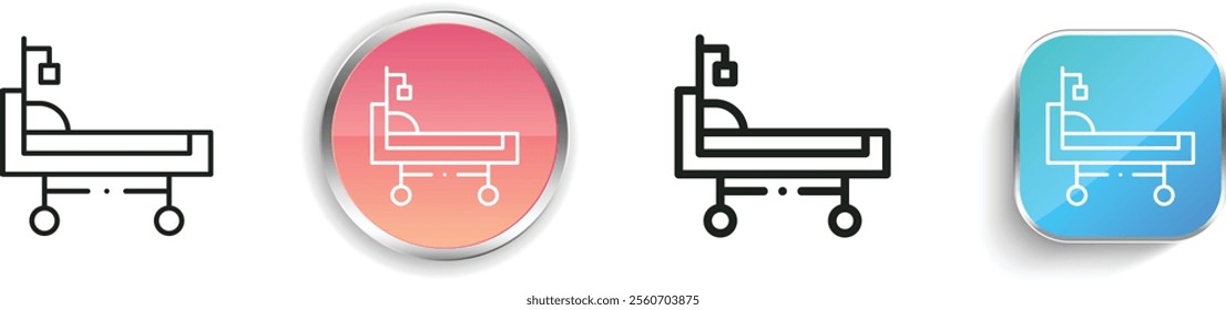 hospital bed icon. Thin Linear, Regular and Button Style Design Isolated On White Background