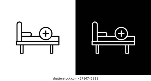 Icono de la cama del hospital. Iconos de web lineal delgado