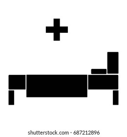 Hospital bed Icon Vector.