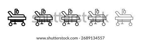 Hospital bed icon Vector Art Illustration