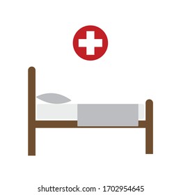 Krankenhausschlafsymbol. Vektorillustration-Design einzeln auf weißem Hintergrund.