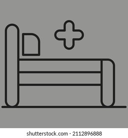 Hospital-Bettsymbol, Vektordesign-Wohnung