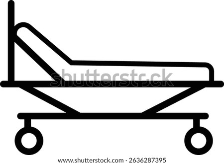 Hospital bed icon, vector, flat design, animation design, simple flat icons, modern and scalable, minimalist design configurations for medical Healthcare use stretcher bed for recovery. solid style.