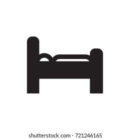 hospital bed icon vector.  glyph style