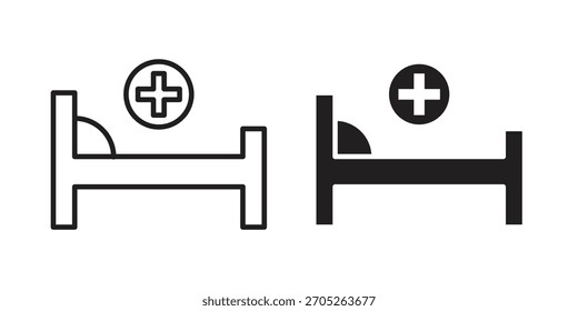 Elemento de diseño aislado de Vector de icono de cama de hospital. EPS10