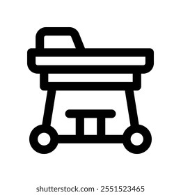 ícone da cama de hospital. ícone de linha de vetor para o seu site, celular, apresentação e design de logotipo.