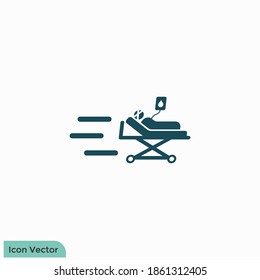 hospital bed icon vector logo template 