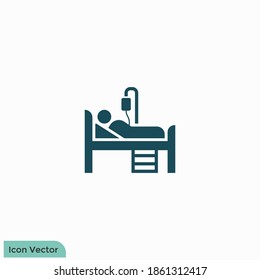 plantilla de logotipo de vector de icono de cama de hospital 