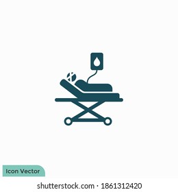 hospital bed icon vector logo template 