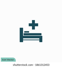 hospital bed icon vector logo template 