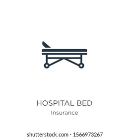 Hospital bed icon vector. Trendy flat hospital bed icon from insurance collection isolated on white background. Vector illustration can be used for web and mobile graphic design, logo, eps10