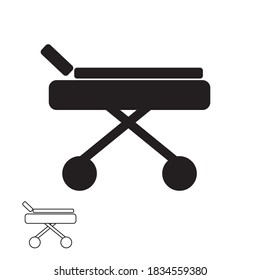 hospital bed icon vector . hospital bed icon for web