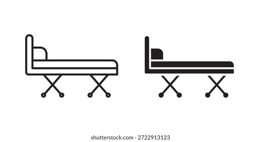 Ícone de cama de hospital para web e app. ilustração vetorial eps