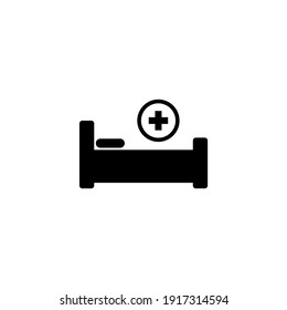 Hospital bed icon for web and mobile healthcare, medical apps.