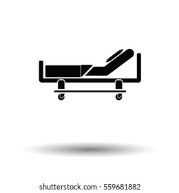 Hospital Bed Icon. White Background With Shadow Design. Vector Illustration.