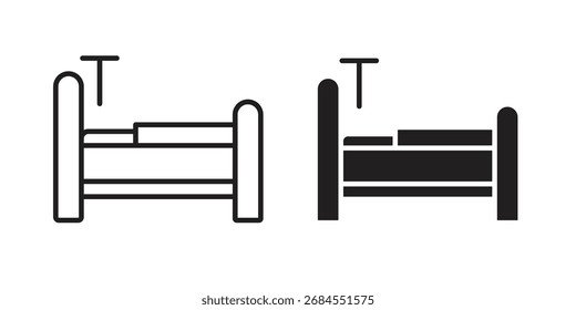 Ícones de cama do hospital conjunto de vetor simples. símbolo de sinal de logotipo conjunto