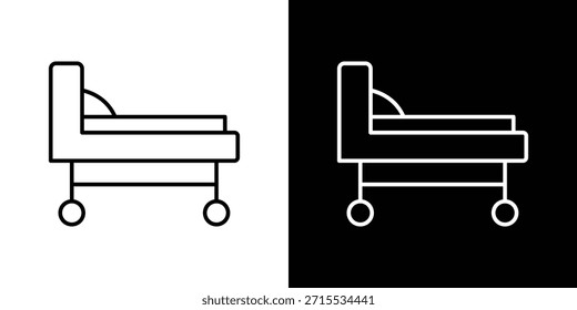 Iconos de la cama del hospital para los Elementos de la UI. Ilustración vectorial de alta calidad.