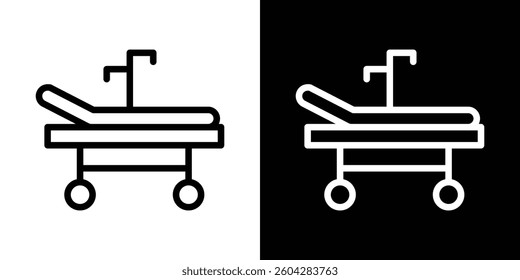 Hospital bed icons vectors set in stroke line style.