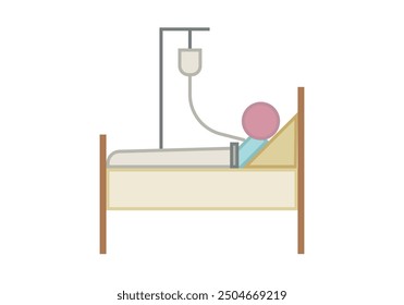 Hospital bed for inpatient with drip