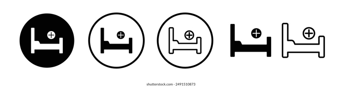 Hospital bed line icon collection