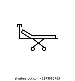 Hospital Bed Line Icon. Editable stroke. Suitable for various type of design, banners, infographics, stores, shops, web sites 