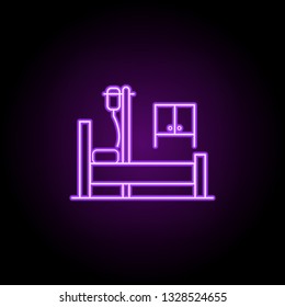 hospital bed line icon. Elements of Medicine in neon style icons. Simple icon for websites, web design, mobile app, info graphics