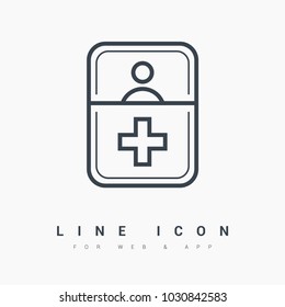hospital bed line vector icon
