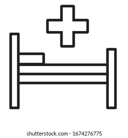Hospital bed linear symbol design from Health and Medical collection. Simple outline element vector illustration on white background
