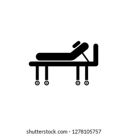 Hospital bed , medical care , medical treatment , patient icon, hospital beds icon - Vector 