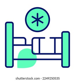 Hospital bed with medical sign vector, an icon of patient bed