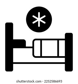 Hospital bed with medical sign vector, an icon of patient bed