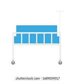 hospital bed on white background