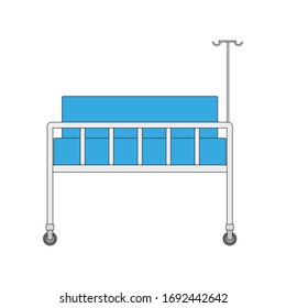 hospital bed on white background