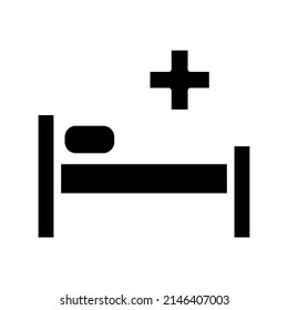 hospital bed outline icon. isolated line vector illustration from insurance collection. editable thin stroke hospital bed icon on white background