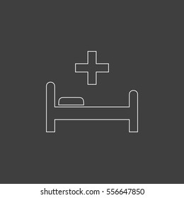 Hospital Bed Outline Vector Icon Contour Stock Vector (Royalty Free ...