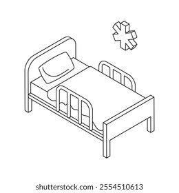 Hospital bed representing patient care and rest areas