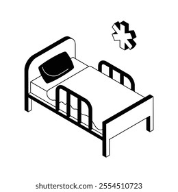 Hospital bed representing patient care and rest areas