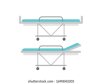 Hospital bed. Stretcher bed. Medical bed icons. Vector