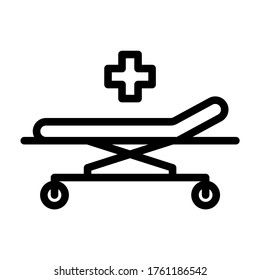 Hospital bed symbol icon vector