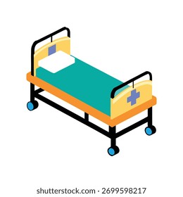 Hospital bed vector design on white background.