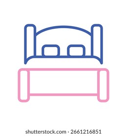 Vector de cama hospitalaria para el cuidado de personas mayores, ilustración cómoda de la cama del paciente, hogar de ancianos y centro de vida asistida