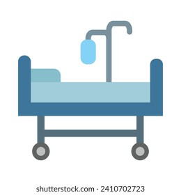 Hospital Bed Vector Flat Icon For Personal And Commercial Use.
