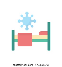Hospital Bed Vector Flat illustration. Corona virus pandemic icon.