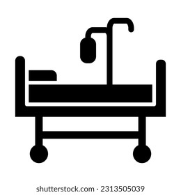 Hospital Bed Vector Glyph Icon For Personal And Commercial Use.
