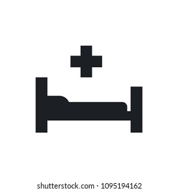 hospital bed vector icon