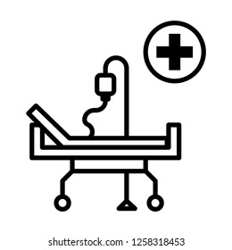 Hospital bed vector icon
