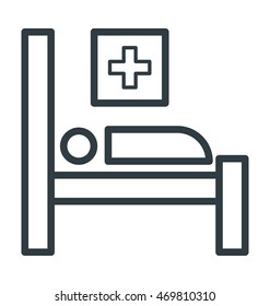 Hospital Bed Vector Icon